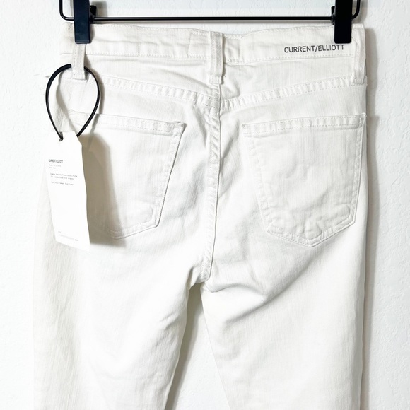 Current/Elliot Delling Highwaist Stiletto White Wowen Skinny Jeans Size 24 New - Picture 2 of 6